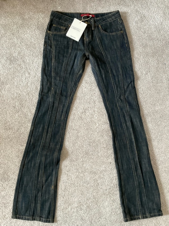 Jaded London Dark Blue Stripe Slim Jeans - Picture 3 of 8